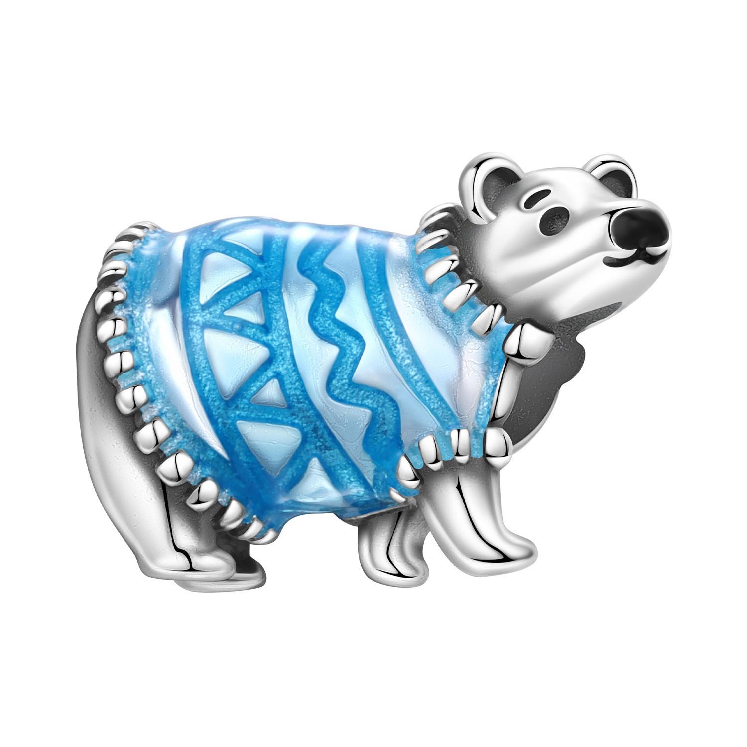 

PANPOKI Copper Metal Cute Polar Bear Animals Pendant Bead Component Bead Components Authentic Original Pendant Bead Components Bracelet High Quality