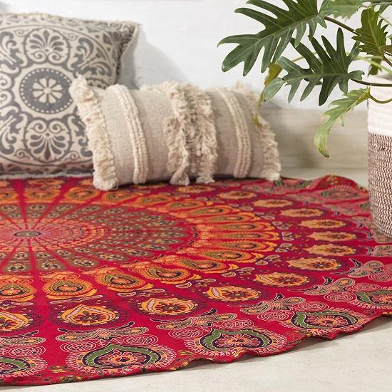 Indian Handmade Round Beach Towel ,Round Tapestry, Beach , Tablecloth, Wall Decor Roundie, Cotton , Personalized Gifts, Bohemian Hippie Boho