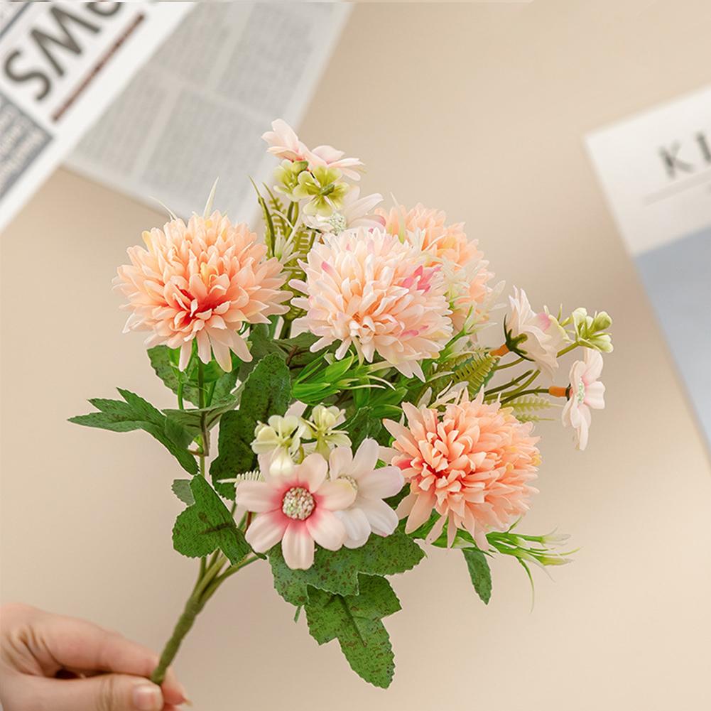Simulation  Bouquet Ball Chrysanthemum Small Daisy Artificial Fake Flower For Home Wedding Party Table Decoration Photo Props