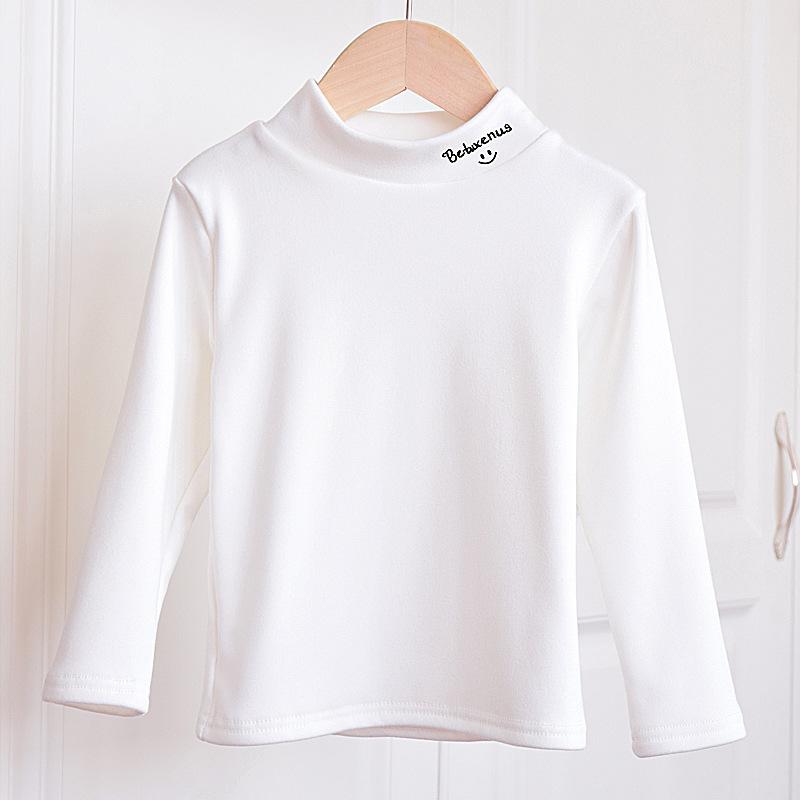 Unisex Kids Thickened Half Turtleneck Long Sleeve Warm Winter Base Shirt