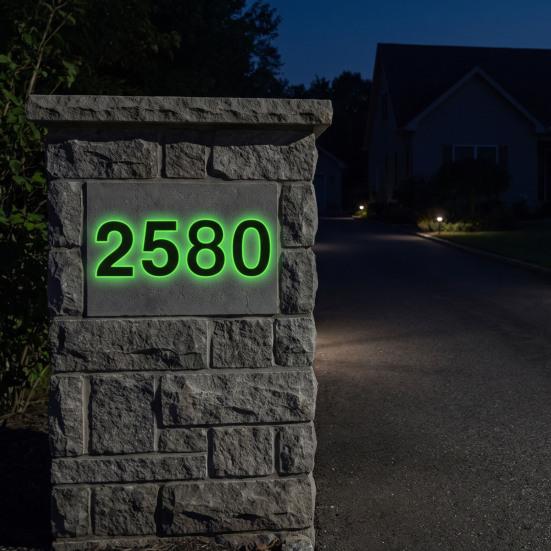 Luminous House Number Stickers Glow in The Dark Stickers, Self-Adhesive Numbers for Adhesive Decals Mailbox Door Wall, Green Emergency Guide