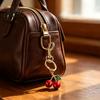Fruit Key Ring Charm Alloy Cherry Keychain for Backpacks Shape Car Purses Chain Holder Decorative Handbag Pendant Women & Girls Backpack