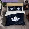 Toronto Maple Leafs Pattern Microfiber 3Pcs Bedding Set Decor Duvet Cover Set For Bedroom Home Use