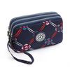 Waschbare Denim Damen Mehrfachfach-Clutch: Münz-, Make-up- und Handyaufbewahrung.