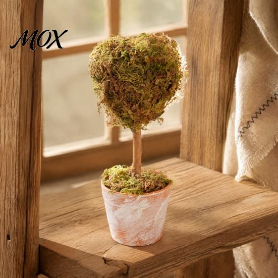 Office Desk Plant Ornament Mini Christmas Tree Potted Decor, Artificial Moss Tabletop Planter for Holiday Home, Festive Centerpiece Shelf Unique