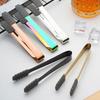 Steel Ice Tong Cube Clips With Silicone Antislip Dessert Sugar Head Barbecue For Kitc R0O9