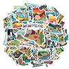 35pcs Artistic US States Stickers Colorful Landmarks Geography Stickers State Decals For Guitar DIY Skateboard Laptop Luggage