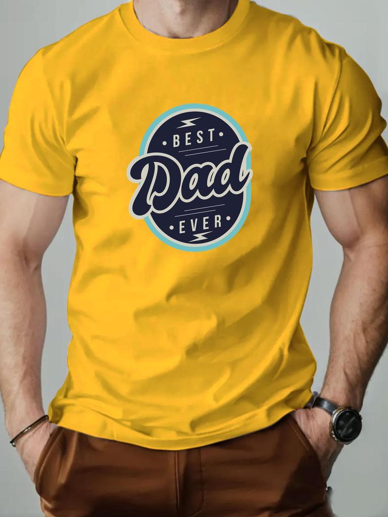 Mens cotton Tshirt BEST DAD EVER summer round neck shortsleeved graphic breathable fashion casual Tshirt