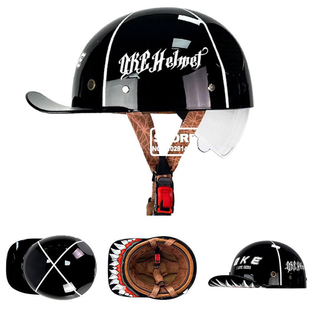 Motorbike Baseball Cap Half Helmet Riding Women Retro Motorcycle Half Helmet Anti Drop Motorcycle Scooter Helmet