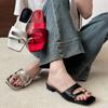 Fashion Fashion Round Toe Women Slippers Sandal Summer Ladies Slides Shoes Pantuflas Mujer Tongs Femme Chanclas Women Leather Flip Flops