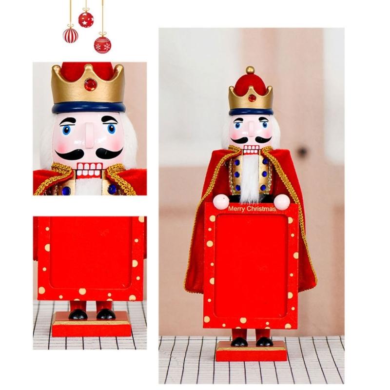 Christmas Nutcrackers Ornament Small Wooden Soldier Christmas Decorations Nutcrackers Figure Ornament for Table Shelf