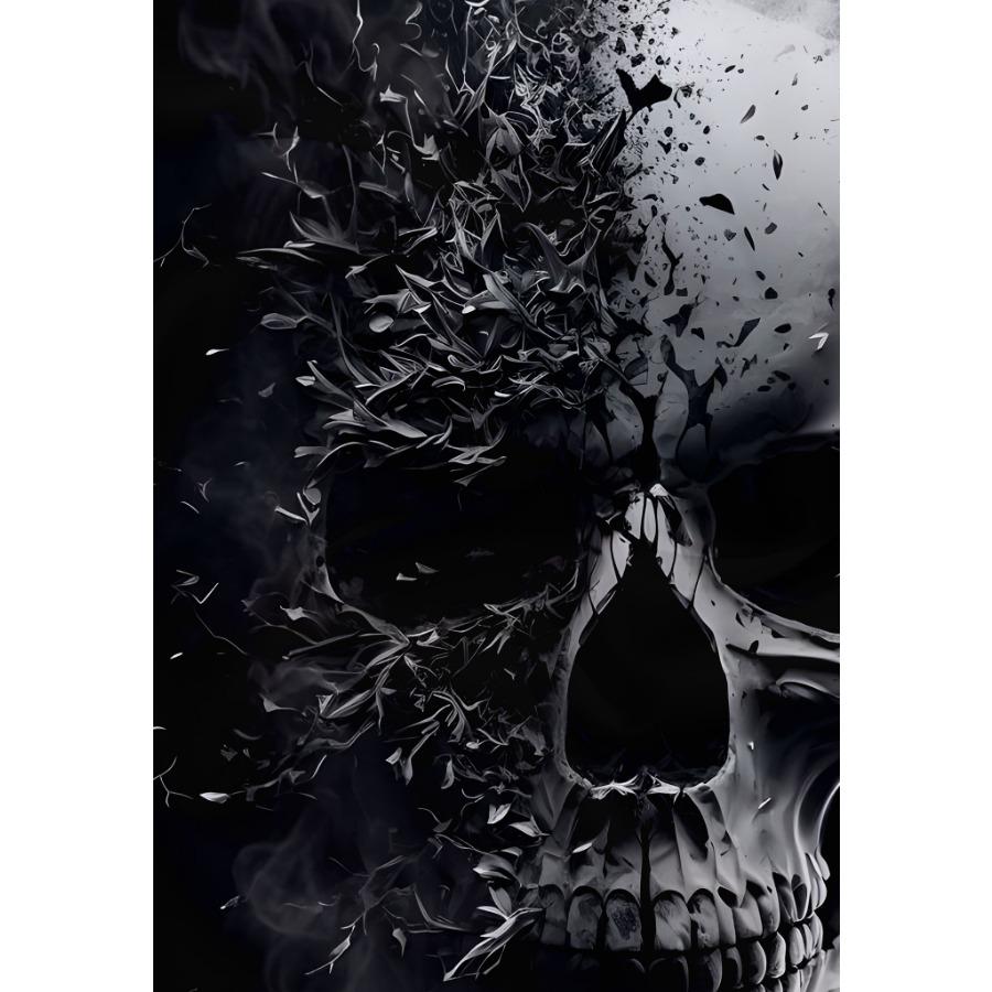 Kortärmad Sommar T-shirt i Plusstorlek Herr Outfit Svart Skalle Huvud 3d Tryck T-shirts Herr Casual Sportkläder T-shirt Manlig