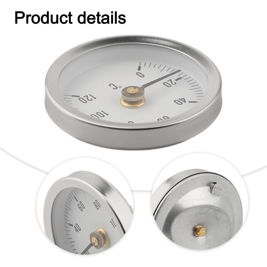 Bimetallic Temperature Gauge Stainless Steel Thermometer Industrial Heating Silver Robust Stainless Steel Tube For Heating