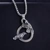 European and American Retro Gothic Hip Hop Punk Crow Pendant Men's Necklace Titanium Steel Chain