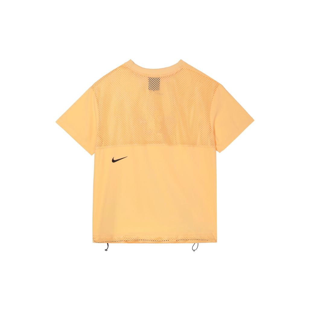 Nike Sportswear Tech Pack Logo Crew Neck Short Sleeve T-Shirt Women Tops Light-Melon-Orange DC8116-884