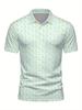 Men'S Short-Sleeve Polo Shirt with Flat Digital Print Pattern - No Texture
