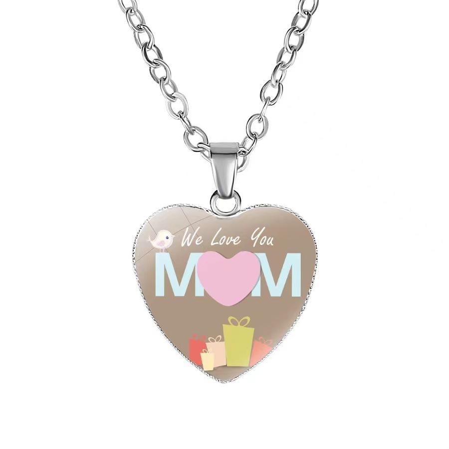 Accessories Mom's Love MOM Heart Pendant Simple Holiday Gift Fashion Versatile Necklace Women