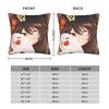 Hutao cute waifu Pillowcase Printed Polyester Cushion Cover Decorative Cute Genshin Game Otaku  Throw Pillow Case Cover Square