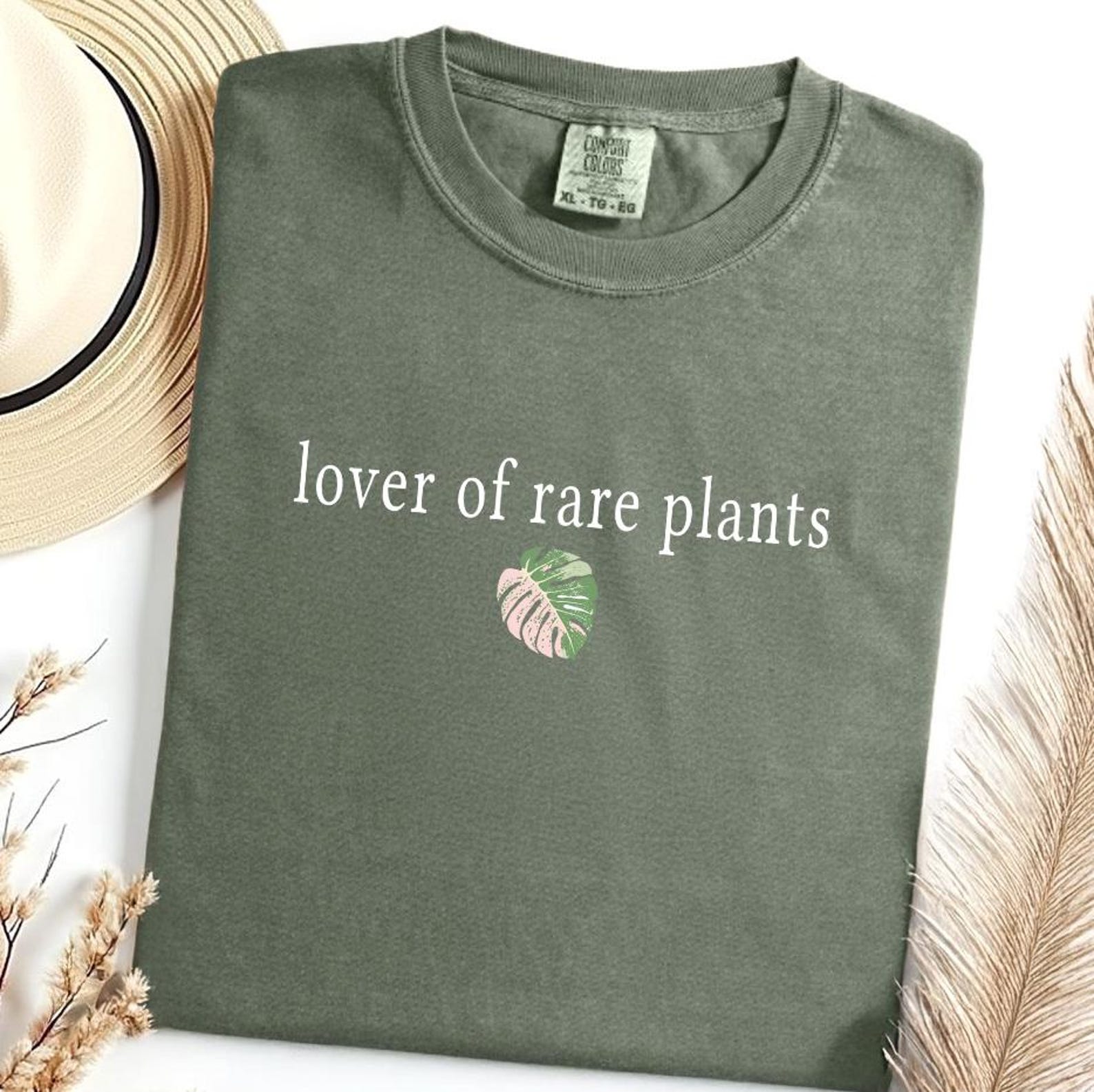 Lover of Rare Plants Variegated Monstera Leaf T-shirt Tee Tshirt Rare Plane Tropical Botanical Print Houseplant Green Thumb Garden Gardener M