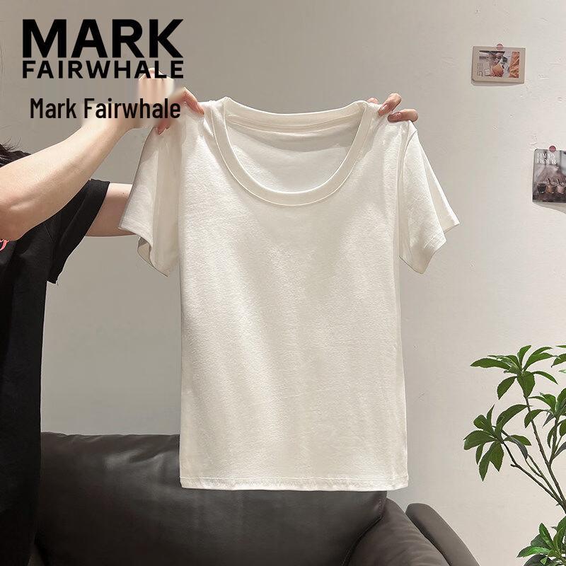 MARK FAIRWHALE Women s Slim Fit Round Neck Short Sleeve T-Shirt XXL белый