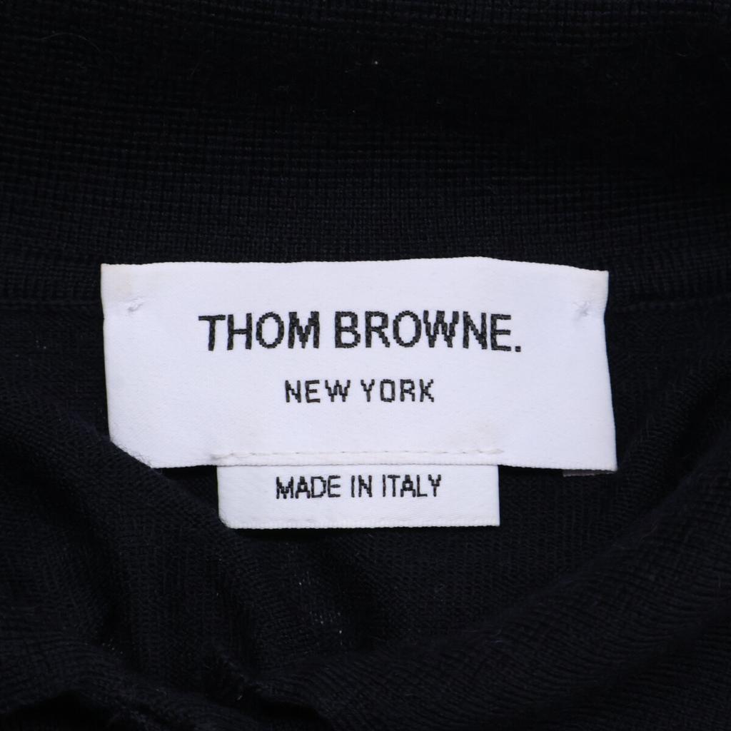 THOM BROWNE Domestically Licensed FKC334A-Y1014-415 4-Bar Wool Knit Polo Shirt tops 36 blackUsed