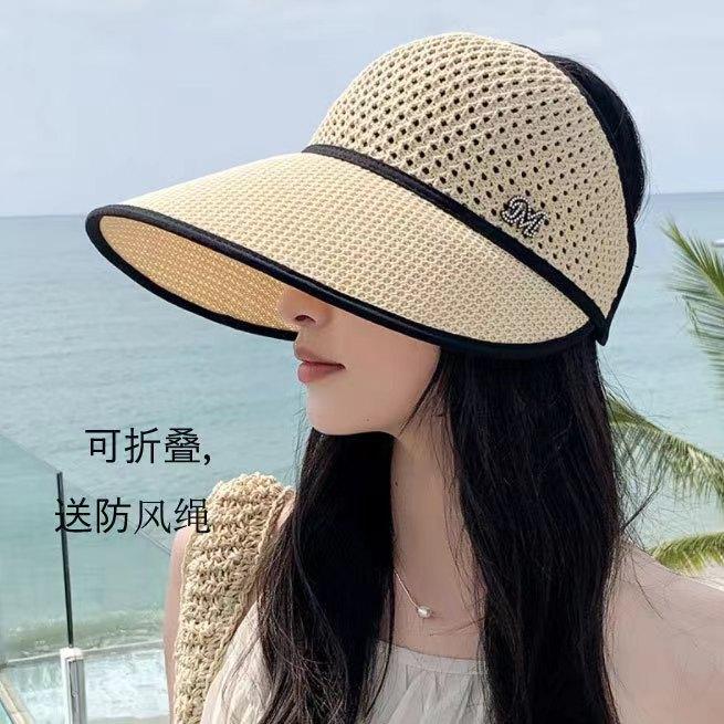 Summer Hat for Women, Sun Hat, Face Shield, Sun Protection Hat, Thin, Breathable, Wide Brim, Open Fin Hat