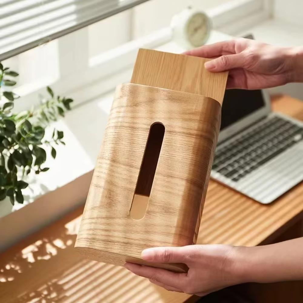 Simple Solid Wood Tissue Box Drawer Design Tissue Organizer Creative Tissue Case  Living Room