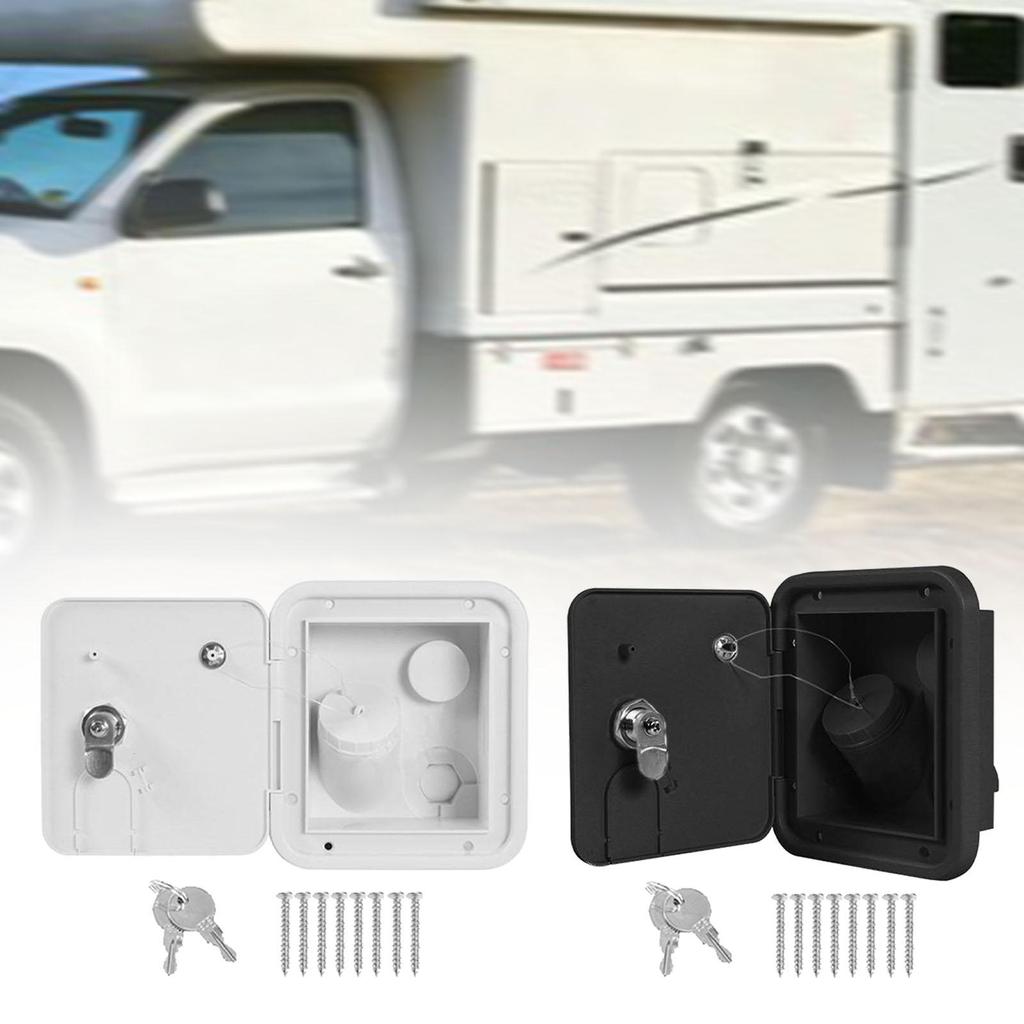 RV Water Locking Cap Accessories RV Gravity Fresh Water Fill Hatch Inlet with Keys for Cars Motorhome Boats Trailer Caravans
