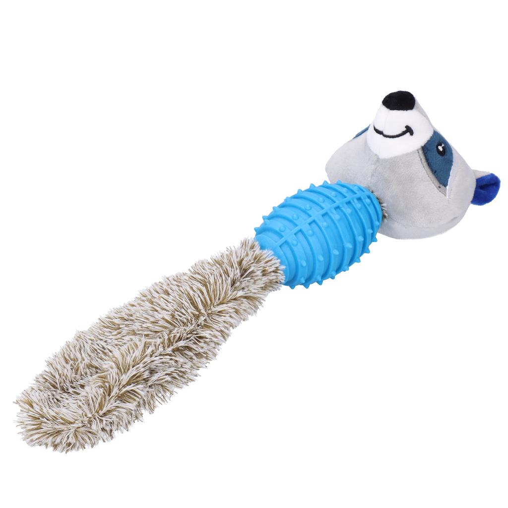 Pet Chew Toys Teeth Cleaning Biting Interactive Training Stuffed Plush Animal Doll for DogBlue Raccoon