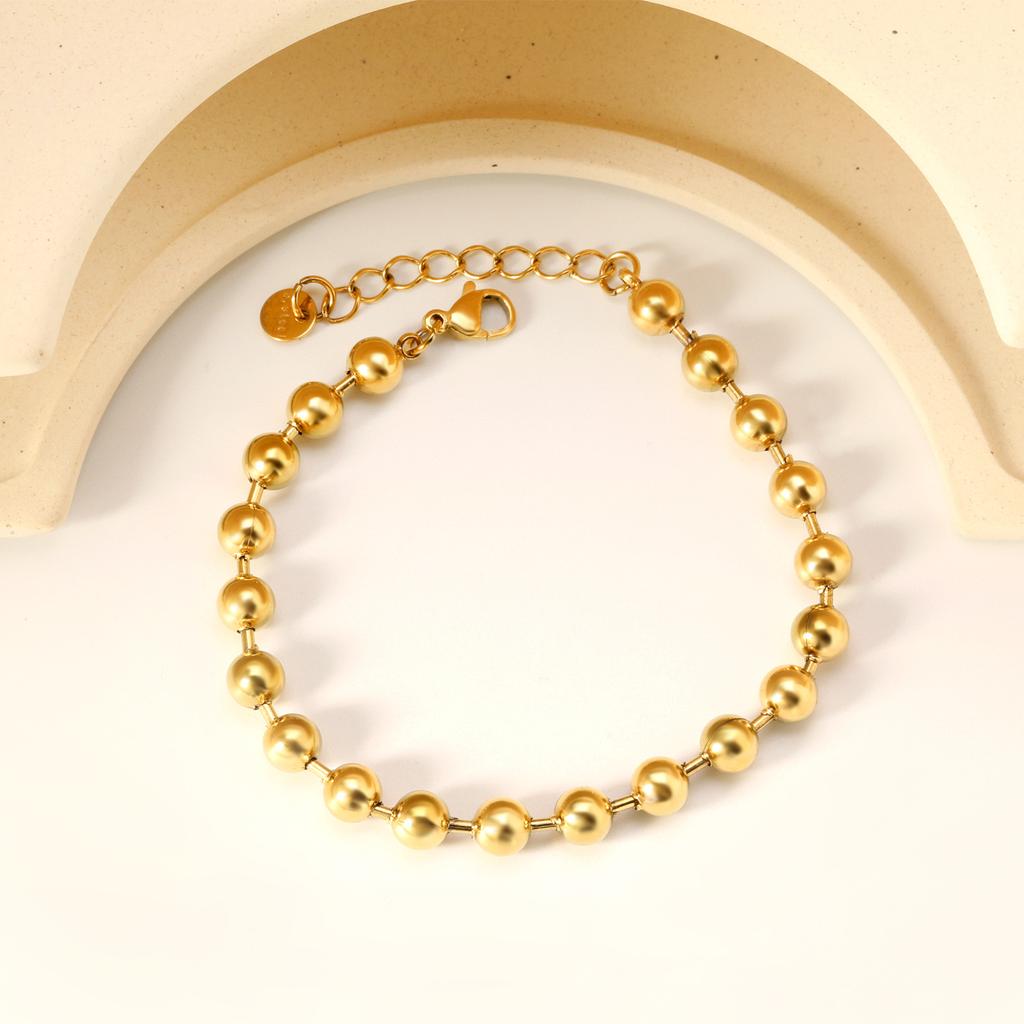 Round Ball Bracelet Wind Simple Versatile Single Row Steel Ball Jewelry Stainless Steel Bracelet