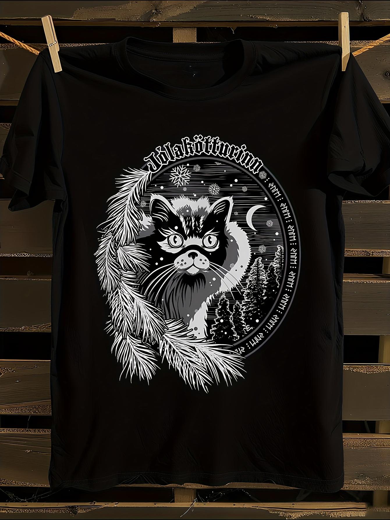 Icelandic Yule Cat Jolakotturinn Christmas T-shirt M