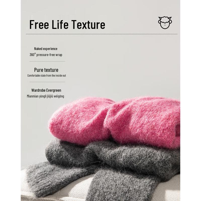 De Mana Women's Alpaca Blend Loose Fit Round Neck Sweater