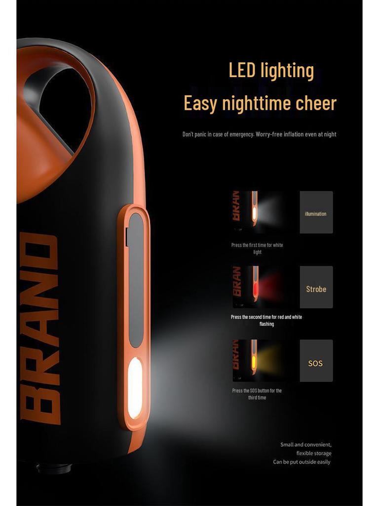 Bärbar elektrisk pump för bil, utomhus, uppblåsbar madrass, SUP, kajak