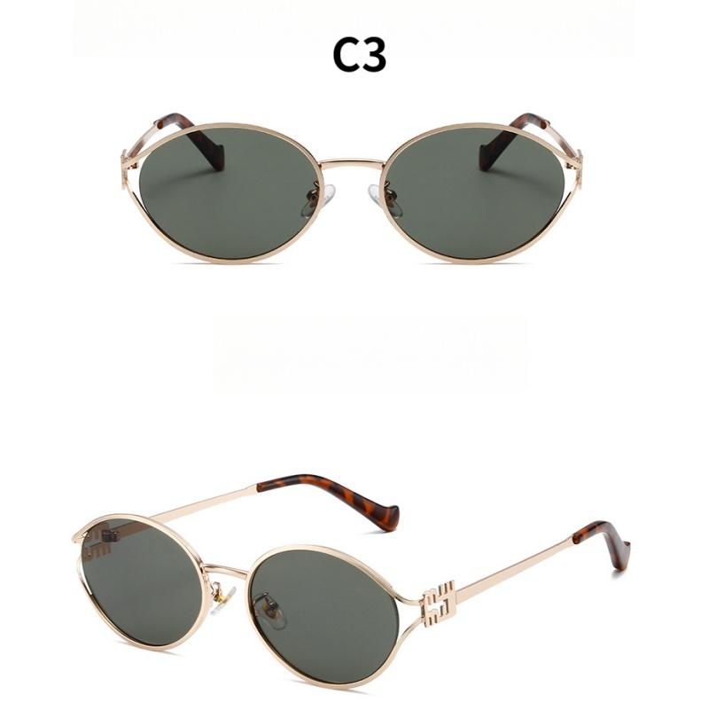 Women's sunglasses, men's and women's fashion round-frame metal sunglasses