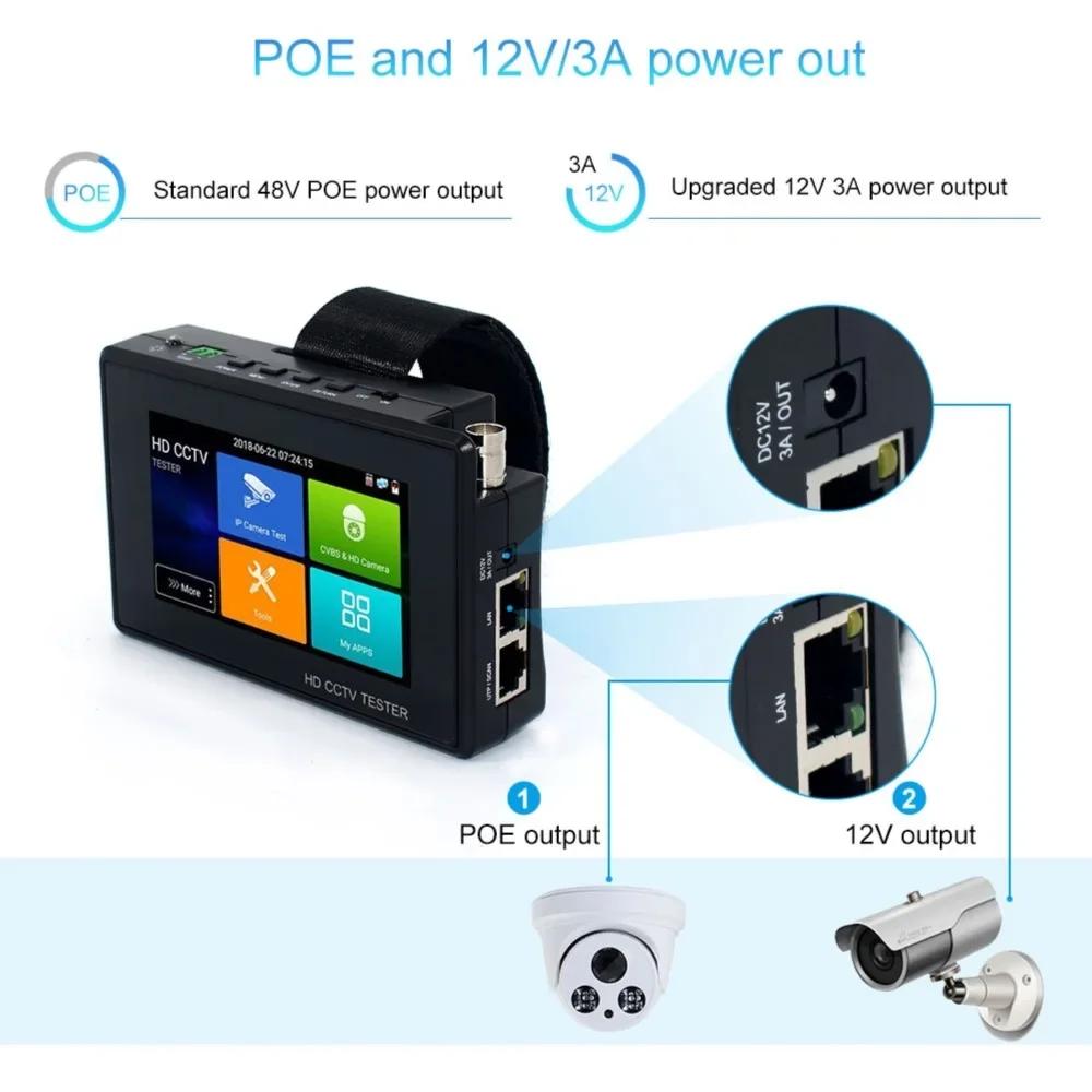 CCTV Tester 4inch IPC1800plus 5-IN-1 TVI AHD CVI Analog IP CCTV Camera Tester Video Audio Test PTZ Security Tester Monitor