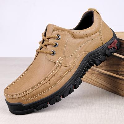 Heißer Verkauf Weiche Sohle Schnürschuhe Freizeit Schuhe Luxusmarke Herren Laufschuhe Echtes Leder Herren Reise Klettern Camping Schuhe