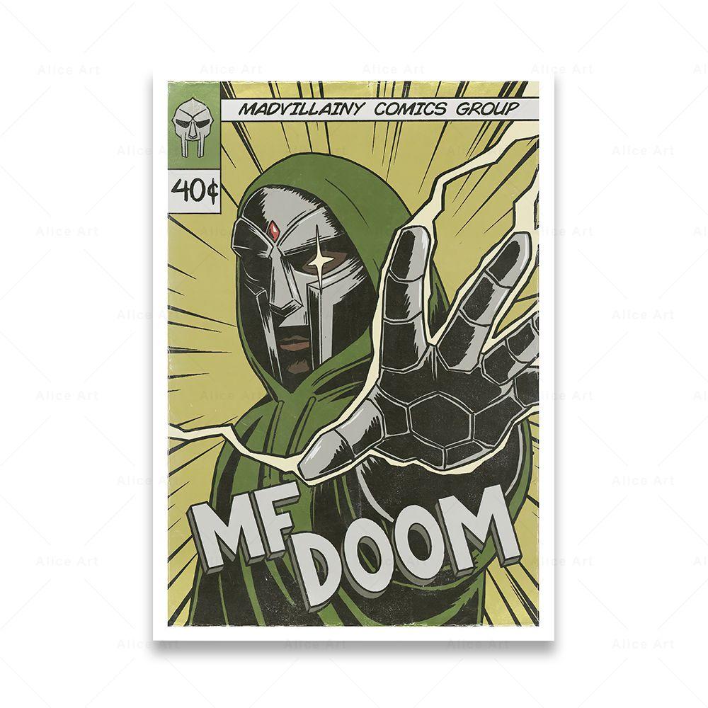 Singer Madvillain MF Doom Poster Room Decor Hip Hop Rap Music Album Star Wall Art Canvas Painting For Living Room Home Decor