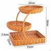 Woven Design Multi Level Fruit Stand Basket Bread Organizer Lightweight for Spice Bottles,