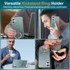 For iPhone 17 Case Compatible with MagSafe Ring Holder Kickstand TPU + PC Phone Cover