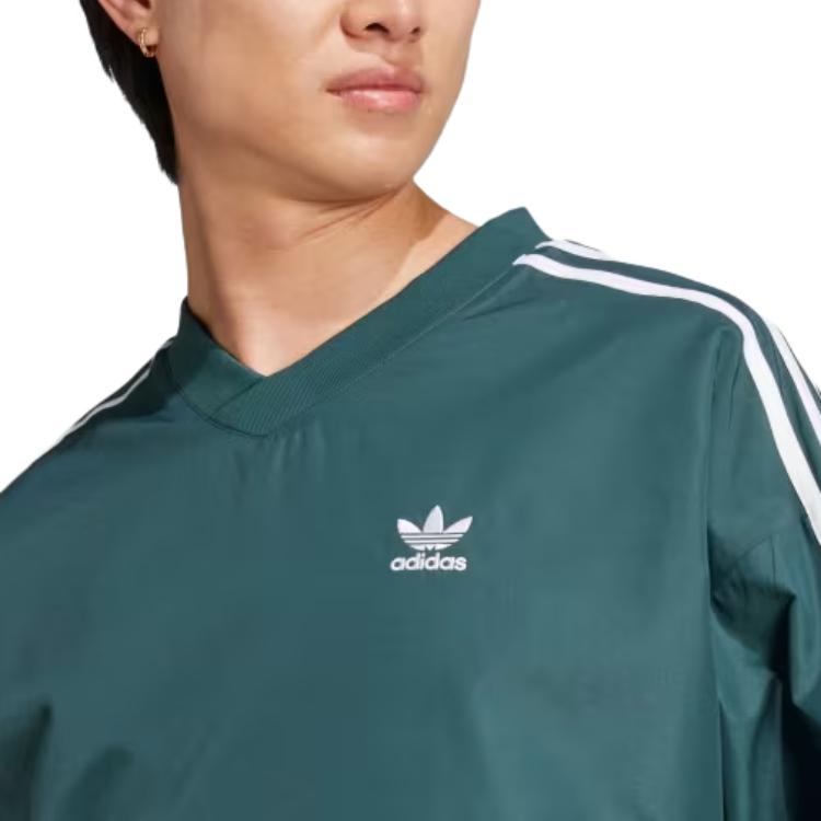Adidas Originals Adicolor Series Crewneck Windbreaker Fashion Comfortable Pullover Woven Round Neck Windbreaker Men Windbreaker Green IZ2462