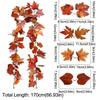 1.7m Red Autumn Maple Leaves Creative Fake Autumn Vines Artificial Maple Garland  Halloween Decor