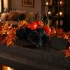 Halloween Vase Filler Flowers Bouquet Decorations, Black Artificial with Pumpkin Rose Eucalyptus Maple Leaf Flower Stems Floral Stems, Indoor Branches