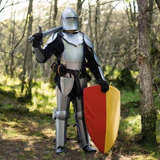 Medieval full Barbuta Knight Armor Full Mild Steel LARP Cosplay Costume for Halloween Warrior Fully Wearable Armor Outfit