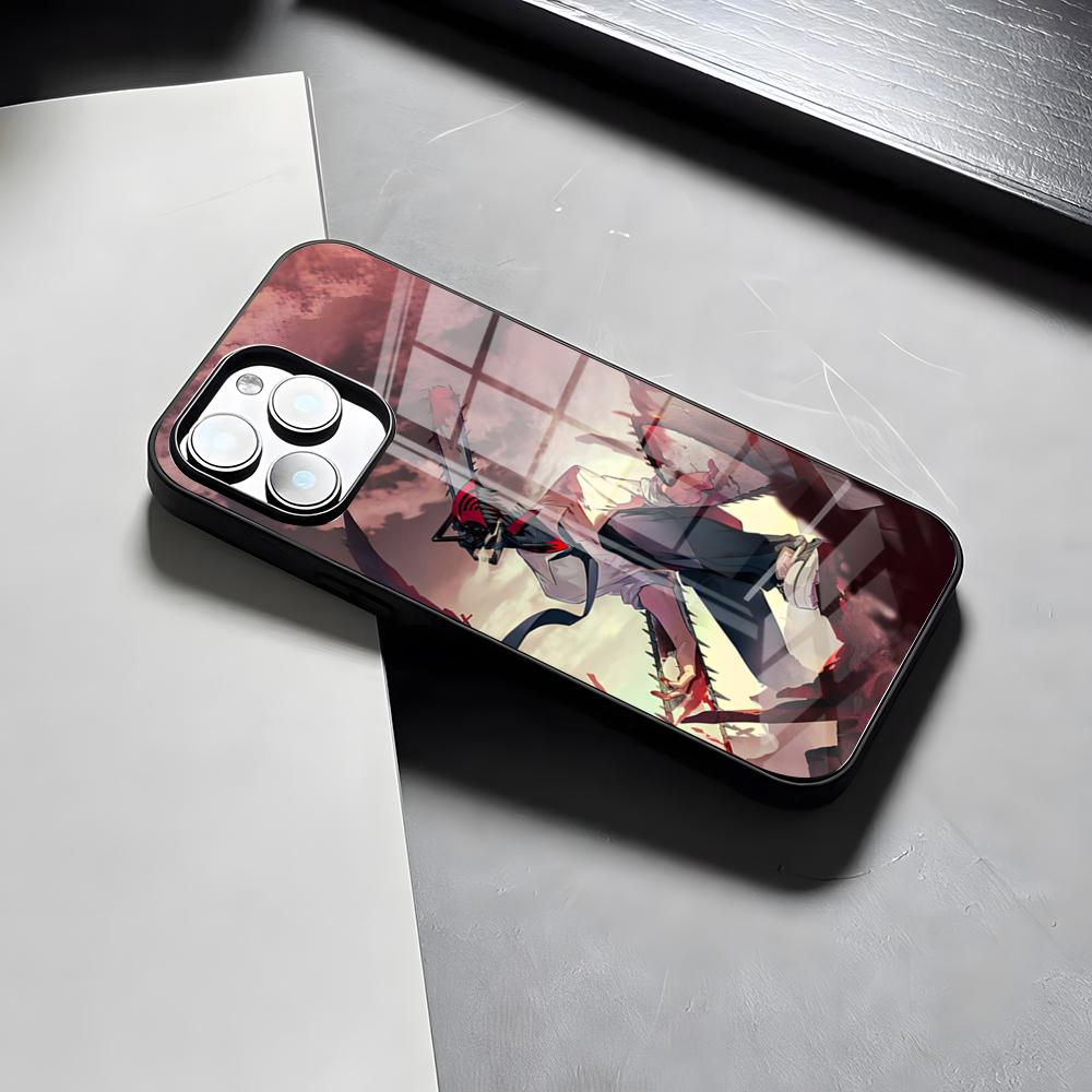 Chainsaw Man Phone Case For IPhone 17 Pro Max 15 Pro 16 14 Plus 12 13 Mini 11 Pro Shockproof Glass Cover