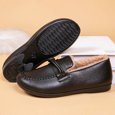 Winter Stoffschuhe Damen Baumwollschuhe Plus Samt Damenbekleidung Weiche Sohle Alte Dame Ältere Oma Warme Schuhe