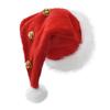 Festive Santa Claus Hat Festive Unisex Velvet Santa Hat with Bells Pompom Ball Green/red Fluffy Christmas Hat for Holiday New