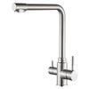 Grifo de Cocina de Acero Inoxidable 304 con Doble Salida y Opciones de Agua Caliente, Fría y Purificada