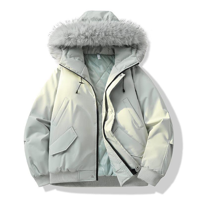 

Мужская Зимняя Теплая Куртка Парка Толстая с Капюшоном Хлопковая Утепленная Куртка Осень Зима Уличная Куртка с Меховым Воротником Мужская Одежда M