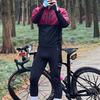 Wosawe Herbst und Winter Herren Fleece Warmes Radtrikot Stoßfest Atmungsaktives Mesh Atmungsaktiver Fahrrad Rennradanzug
