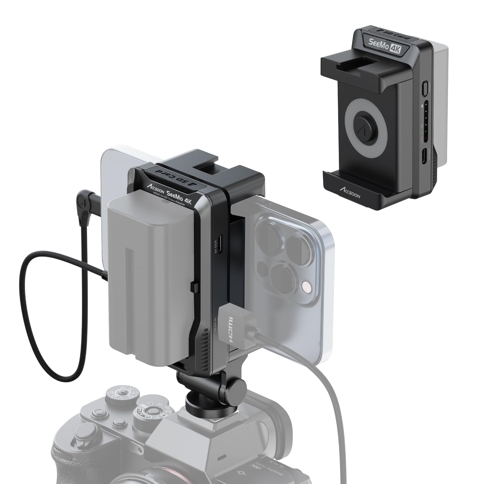 

Accsoon UIT03 4K HDMI to iOS Video Capture Adapter SeeMo 4K чёрный